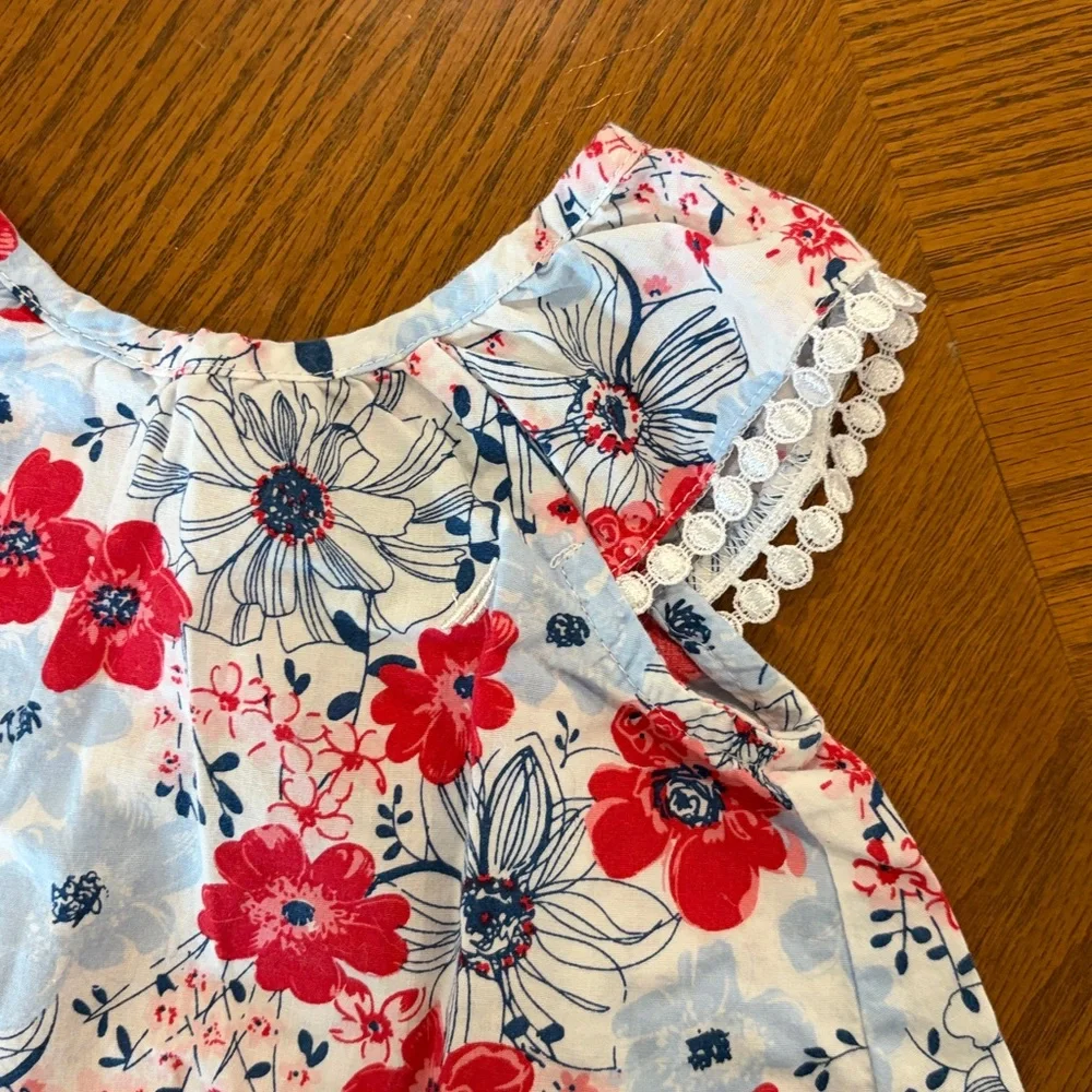 Nautica Floral Diaper Cover Set - Red and Blue